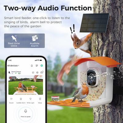 Show full view: PerchMe Smart Bird Feeder with Camera, Mango Tango slide 9 of 10