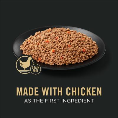 Show full view: Purina Pro Plan Savor Adult Grain-Free Classic Chicken & Carrots Entree Canned Dog Food, 13-oz, case of 12 slide 4 of 11