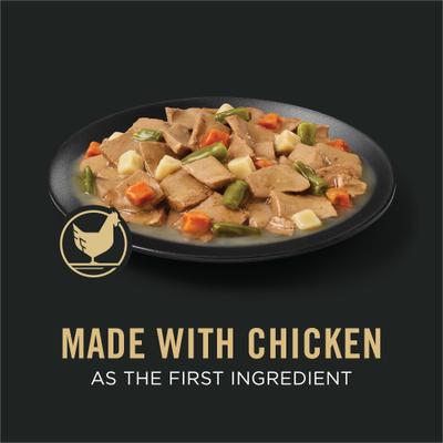 Show full view: Purina Pro Plan Savor Adult Chicken & Vegetables Entree Slices in Gravy Canned Dog Food, 13-oz can, case of 12 slide 4 of 12