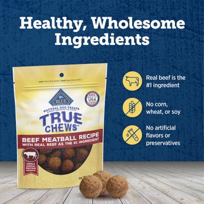Show full view: Blue Buffalo True Chews Beef Meatball Recipe Natural Dog Treats, 12-oz bag slide 8 of 11