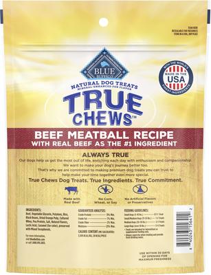 Show full view: Blue Buffalo True Chews Beef Meatball Recipe Natural Dog Treats, 12-oz bag slide 3 of 11