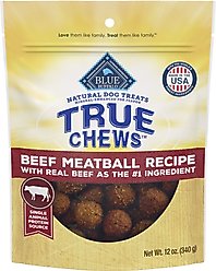 Blue Buffalo True Chews Beef Meatball Recipe Natural Dog Treats, 12-oz bag