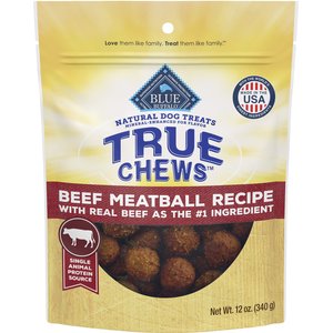 Blue Buffalo True Chews Beef Meatball Recipe Natural Dog Treats, 12-oz bag