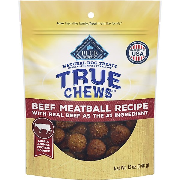 Blue Buffalo True Chews Beef Meatball Recipe Natural Dog Treats, 12-oz bag