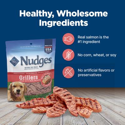 Show full view: Blue Buffalo Nudges Grillers Natural Salmon Soft Chewy Dog Treats, 16-oz bag slide 8 of 11