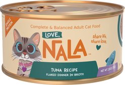 Love, Nala Single Protein Flaked Tuna Recipe in Broth Adult Wet Cat Food, 2.8-oz can, case of 12 slide 2 of 5