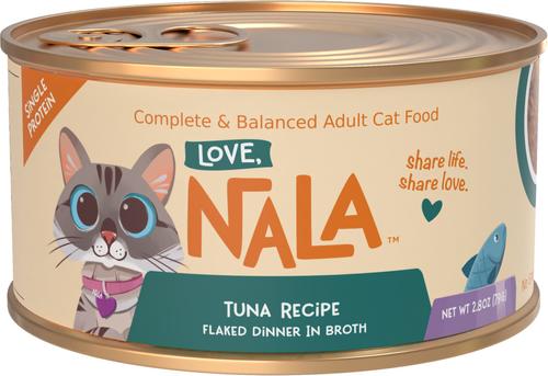 Show full view: Love, Nala Single Protein Flaked Tuna Recipe in Broth Adult Wet Cat Food, 2.8-oz can, case of 12 slide 6 of 8