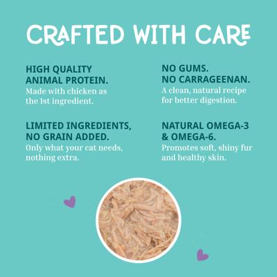 Show full view: Love, Nala Single Protein Flaked Chicken Recipe in Broth Adult Wet Cat Food, 2.8-oz can, case of 12 slide 4 of 8