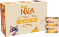 Love, Nala Single Protein Flaked Chicken Recipe in Broth Adult Wet Cat Food, 2.8-oz can, case of 12