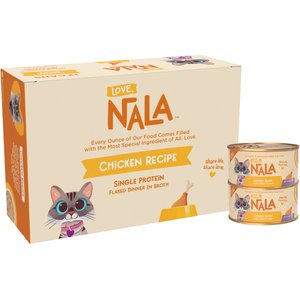 Love, Nala Single Protein Flaked Chicken Recipe in Broth Adult Wet Cat Food, 2.8-oz can, case of 12