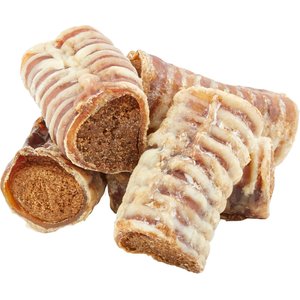 Bones & Chews Made in USA Cheese & Bacon Flavored Filled Beef Trachea Dog Treats, 10 count