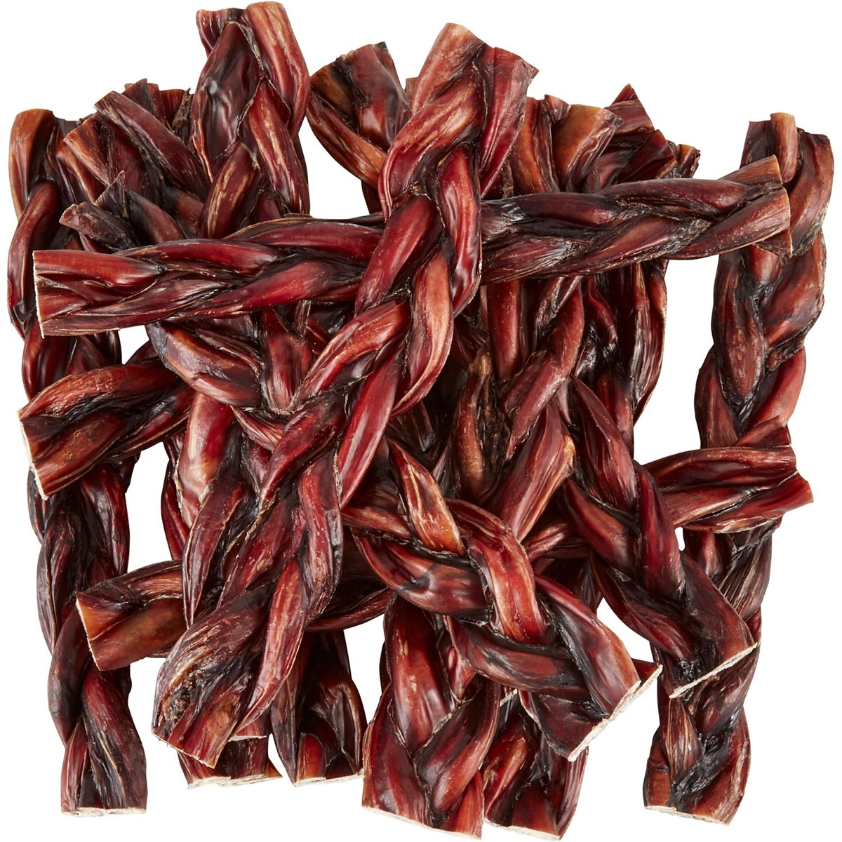 Bones & Chews Made in USA 12" Braided Bully Stick Dog Treat, 25 count