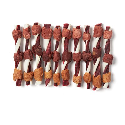 Bones & Chews Bones & Chews Rawhide Triple Flavor Kabobs Dog Treats, 20 count bundle