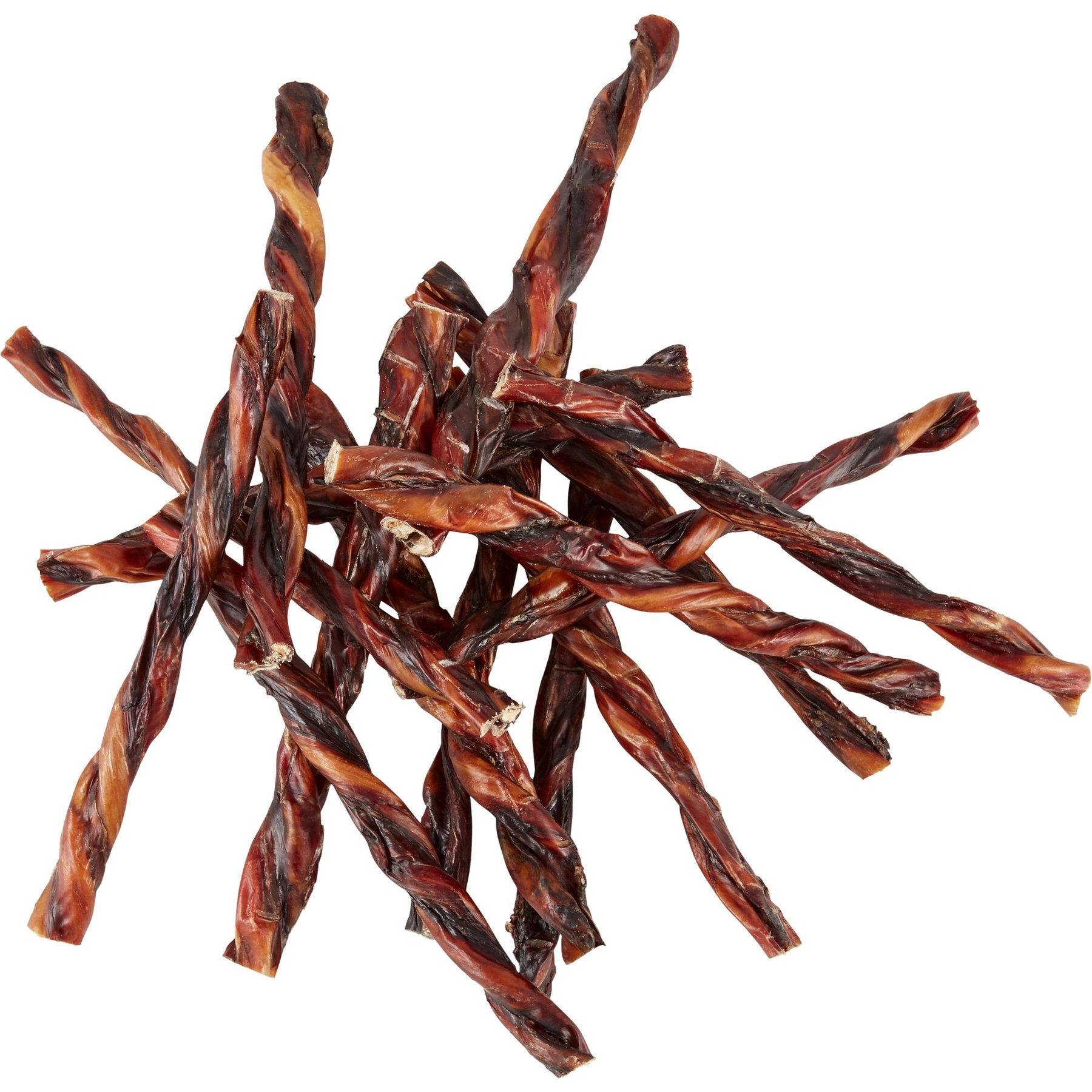 Bones & Chews Made in USA 12" Twisted Bully Stick Dog Treat, 25 count