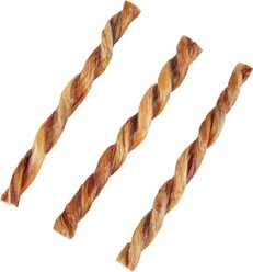 Bones & Chews Made in USA 12" Twisted Bully Stick Dog Treat, 3 count