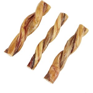 Bones & Chews Made in USA 6" Twisted Bully Stick Dog Treat, 3 count