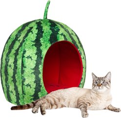 YML Watermelon Cat & Dog Bed, Green & Red, Small slide 2 of 9