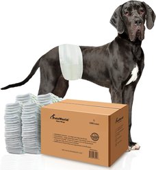 PetsWorld Super Absorbent Comfort Fit Disposable Male Dog Wraps, 100 count, Large: 21 to 30-in