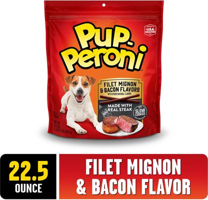 Show full view: Pup-Peroni Filet Mignon & Bacon Flavors Dog Treats, 22.5-oz bag slide 3 of 11