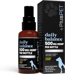 +PlusPET Daily Balance Chicken Flavored Full Spectrum Hemp Extract Oil Supplement for Dogs & Cats, 1.86-fl oz bottle