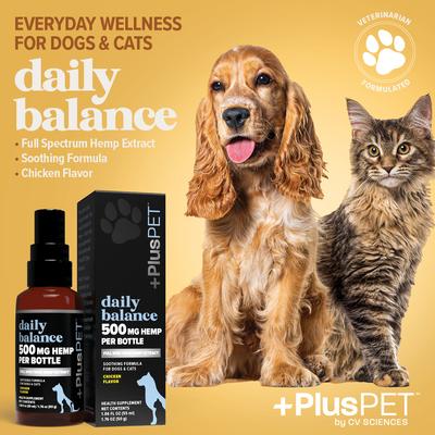 Show full view: +PlusPET Daily Balance Chicken Flavored Full Spectrum Hemp Extract Oil Supplement for Dogs & Cats, 1.86-fl oz bottle slide 4 of 8