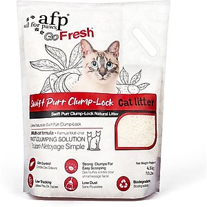 allforpaws Swiftpurr Clump-Lock Natural Unscented Litter Clumping Cassava Grain Cat Litter, 4.5-kg bag