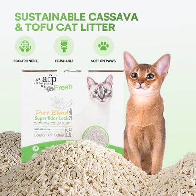 Show full view: allforpaws Purr-Blend Super Odor Lock Unscented Clumping Tofu Cat Litter, 2.25-kg box, case of 2 slide 6 of 9