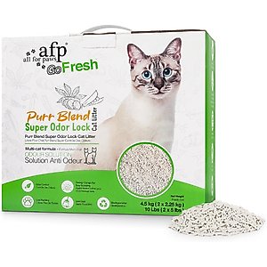 allforpaws Purr-Blend Super Odor Lock Unscented Clumping Tofu Cat Litter, 2.25-kg box, case of 2