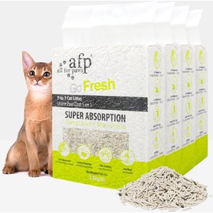 allforpaws 5-in-1 Unscented Clumping Tofu Cat Litter, 2.8-kg bag, case of 4