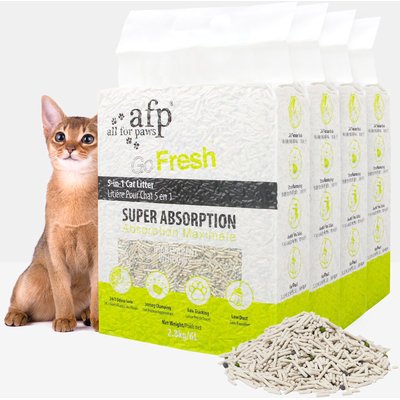 allforpaws allforpaws 5-in-1 Unscented Clumping Tofu Cat Litter, 2.8-kg bag, case of 4