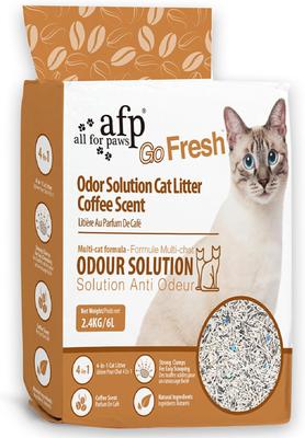 Show full view: allforpaws 5-in-1 Coffee Scented Clumping Tofu Cat Litter, 2.5-kg bag, case of 6 slide 9 of 10