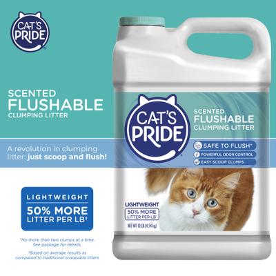 Show full view: Cat's Pride Flushable Lightweight Scented Clumping Clay Cat Litter, 10-lb jug slide 3 of 11