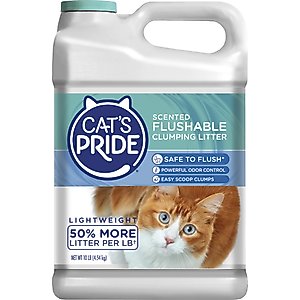 Cat's Pride Flushable Lightweight Scented Clumping Clay Cat Litter, 10-lb jug