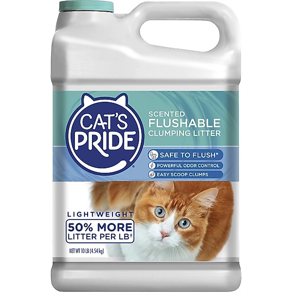 Cat's Pride Flushable Lightweight Scented Clumping Clay Cat Litter, 10-lb jug