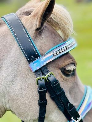 Show full view: Star Point Horsemanship Miniature Horse Bridle & Reins Set, Holographic slide 5 of 7