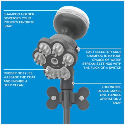 Show full view: PawSpa ShampoochPro Dog & Cat Pet Washing Kit, Gray slide 3 of 10