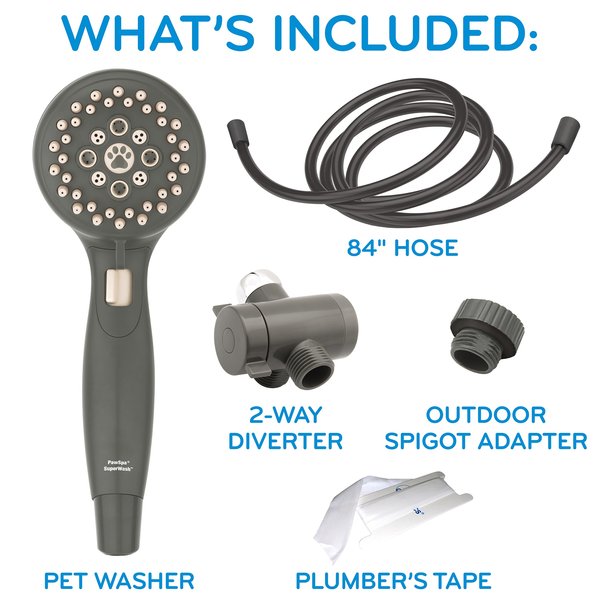 PawSpa ShampoochPro Dog & Cat Pet Washing Kit, Gray