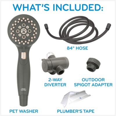 Show full view: PawSpa SuperWash Dog & Cat Pet Washing Kit, Gray/Tan slide 9 of 11