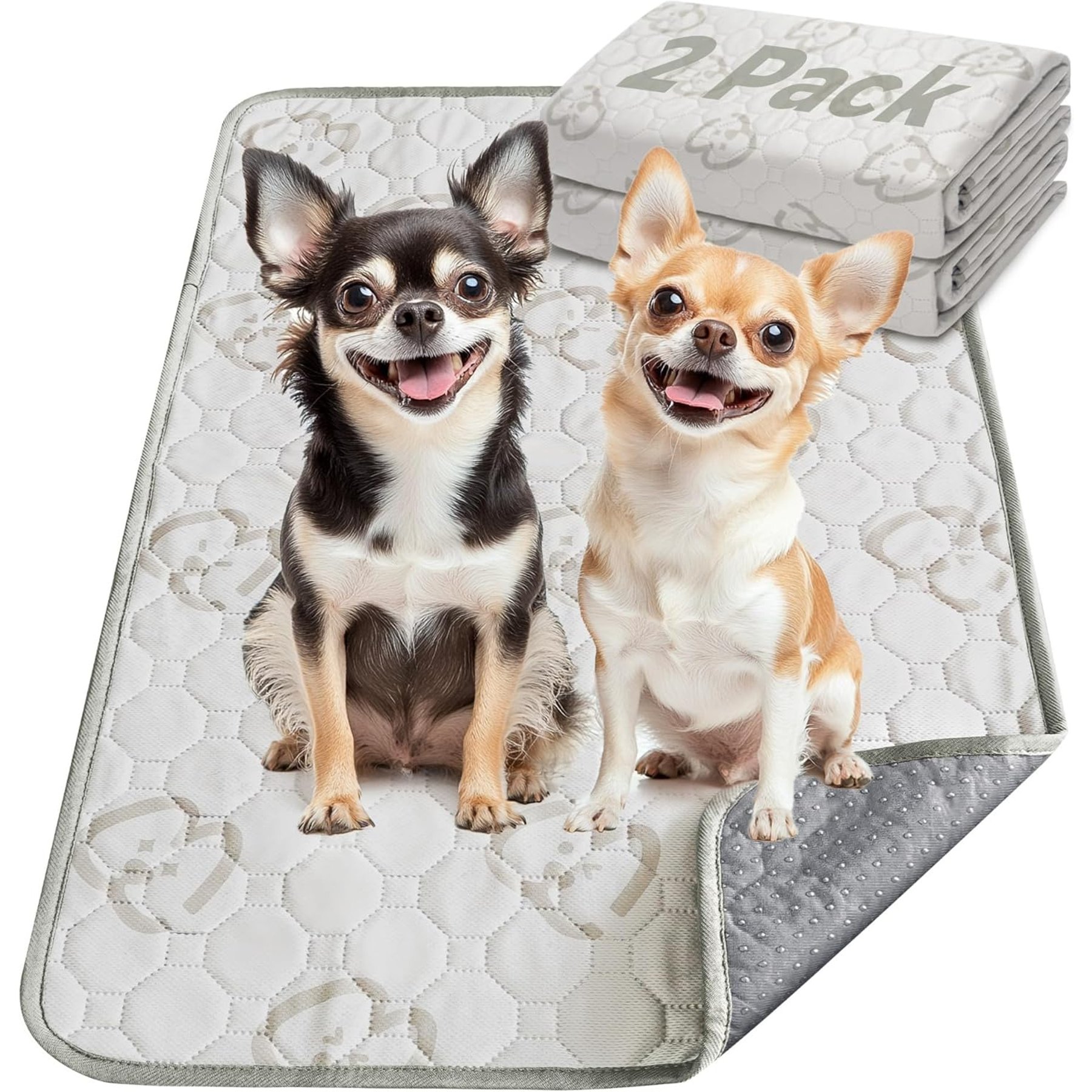 FXW Washable Dog Pee Pads, Khaki, Rectangle: 17 x 11-in, 2 count