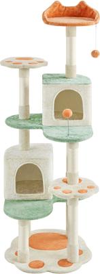 Show full view: Yaheetech Paw-Shaped Play Cat Tower, 65-in slide 2 of 8