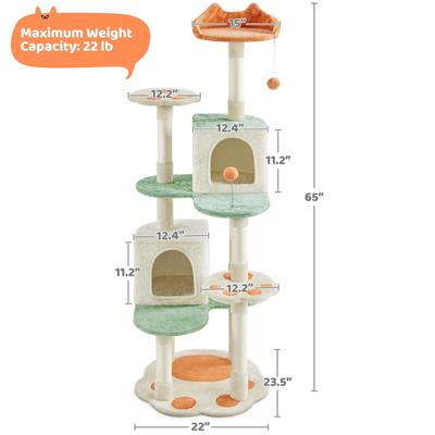 Show full view: Yaheetech Paw-Shaped Play Cat Tower, 65-in slide 3 of 8