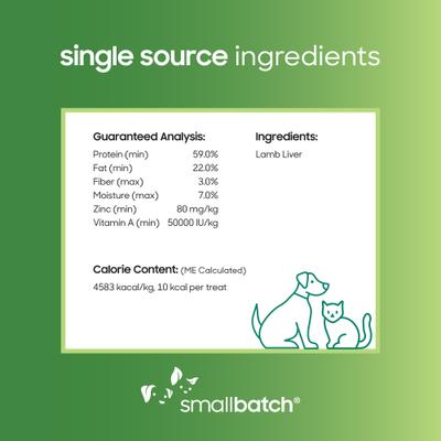 Show full view: Smallbatch Pets Freeze-Dried Lamb Livers Dog Treat, 4-oz bag slide 5 of 8