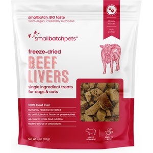 Smallbatch Pets Freeze-Dried Beef Livers Dog Treat, 4-oz bag