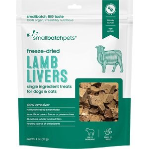 Smallbatch Pets Freeze-Dried Lamb Livers Dog Treat, 4-oz bag