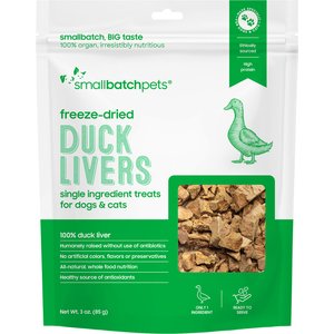 Smallbatch Pets Freeze-Dried Duck Livers Dog Treat, 3-oz bag