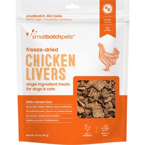 Smallbatch Pets Freeze-Dried Chicken Livers Dog Treat, 3.5-oz bag