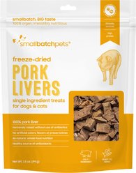 Smallbatch Pets Freeze-Dried Pork Livers Dog Treat, 3.5-oz bag