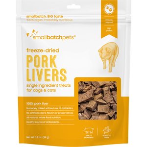 Smallbatch Pets Freeze-Dried Pork Livers Dog Treat, 3.5-oz bag