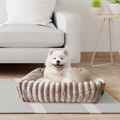 Elle Decor Square Cuddler Plush Dog Bed, Beige slide 2 of 7