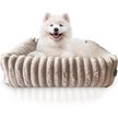 Show in main carousel: Elle Decor Square Cuddler Plush Dog Bed, Beige slide 2 of 7